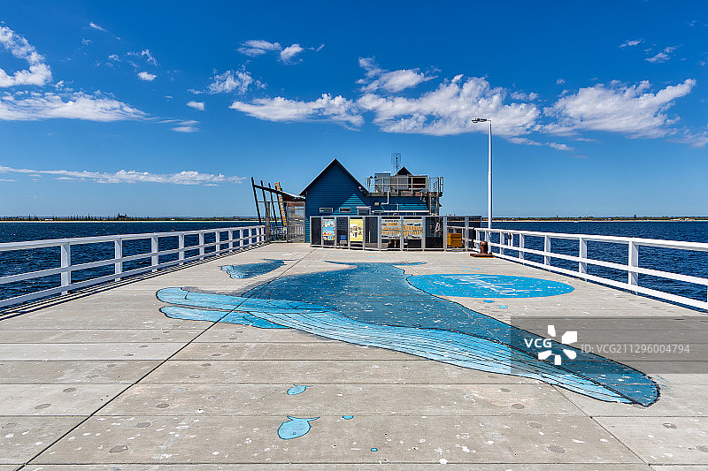 西澳大利亚巴瑟尔顿栈桥Busselton Jetty小火车站图片素材