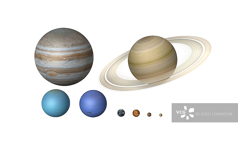行星大小对比插图图片素材