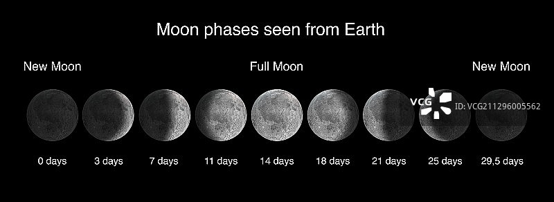 月相插画图片素材