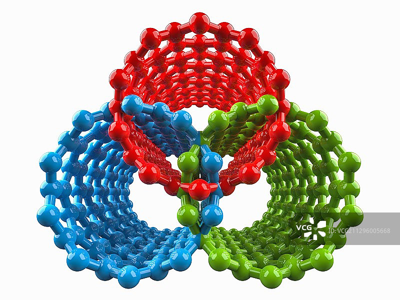 三个相交的纳米管，图示图片素材