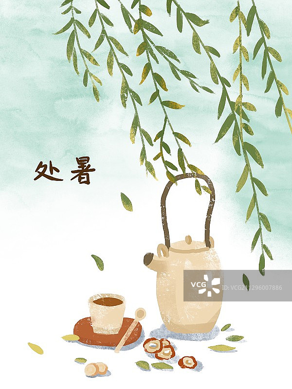 处暑 树下的凉茶和酸梅汤图片素材
