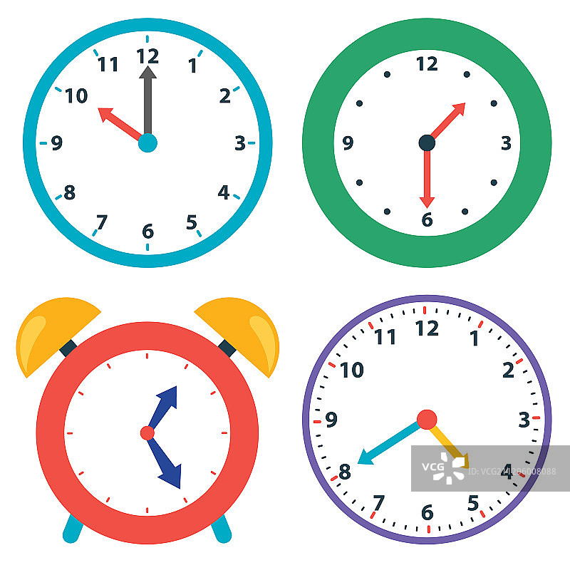 孩子们拿着一个时钟图片素材