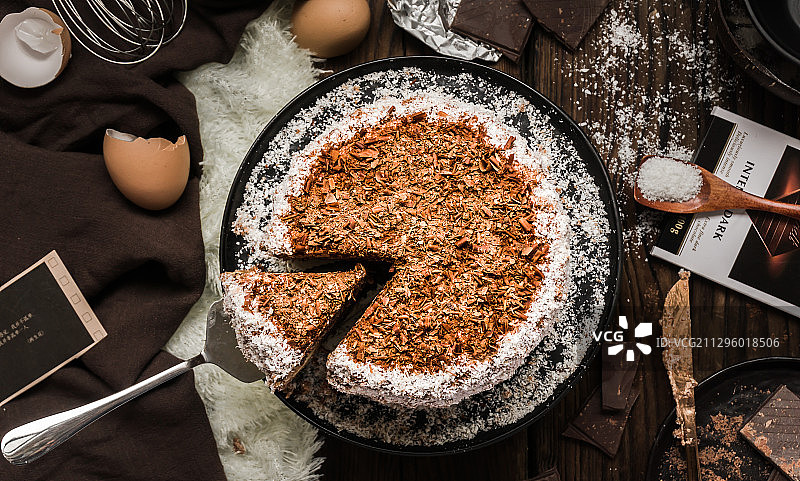 巧克力蛋糕黑森林椰蓉图片素材