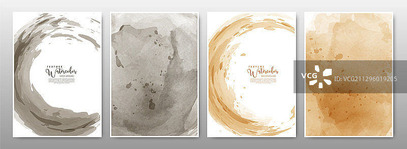 水彩大地色背景套装图片素材