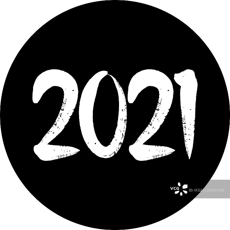 黑色背景上的金色粉末2021标志图片素材