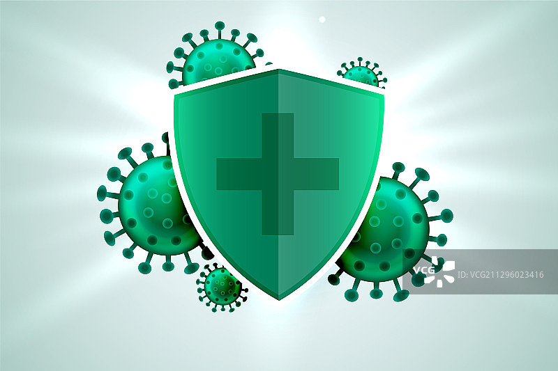 防止冠状病毒的医疗防护盾图片素材