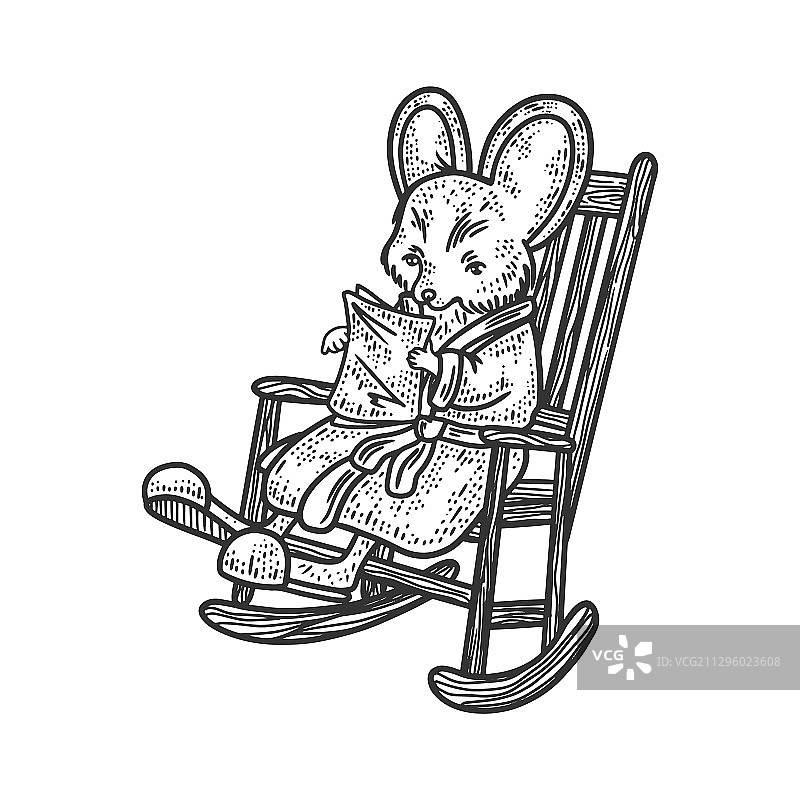 卡通老鼠在家素描图片素材