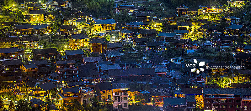 正龙古村夜色图片素材