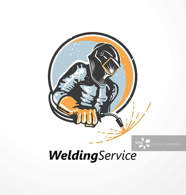 戴焊接面罩的产业工人图片素材