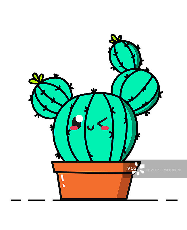 可爱的多肉或仙人掌植物，笑脸相迎图片素材