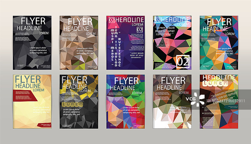 宣传单页册子几何设计模板图片素材
