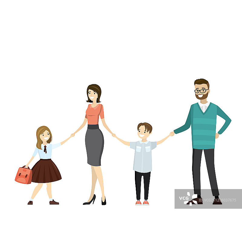 幸福家庭——父亲、母亲、女儿图片素材