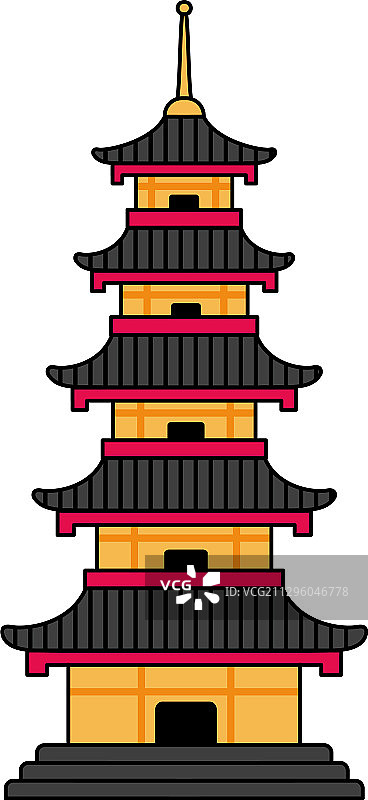 日式宝塔简约卡通图片素材