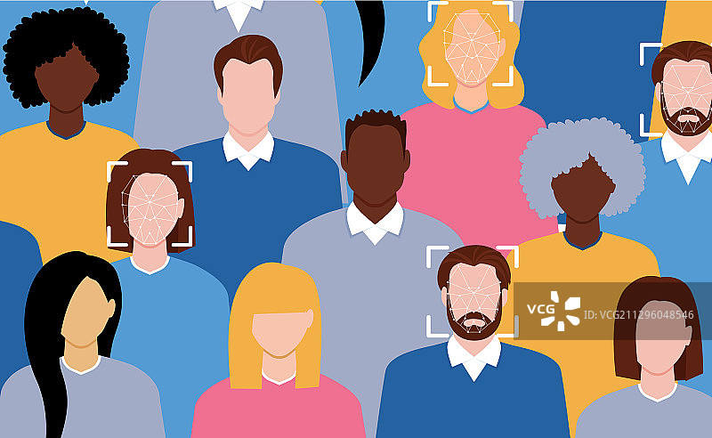 人脸识别概念图片素材