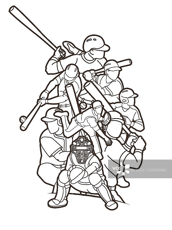 棒球运动员卡通运动图片素材