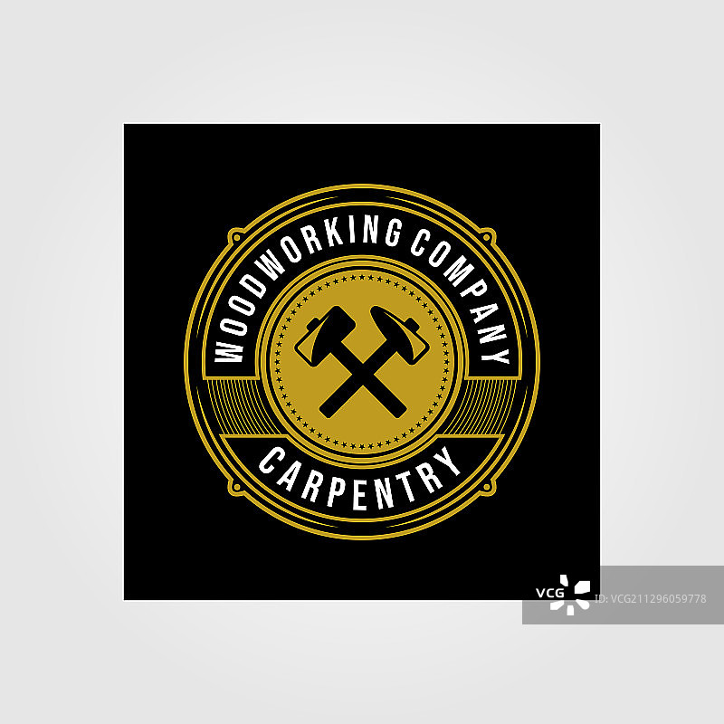 复古木工高级标志徽章图片素材