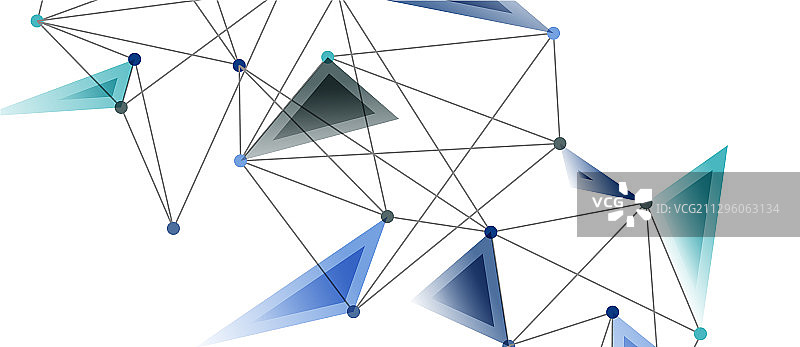 线点连接三角技术图片素材