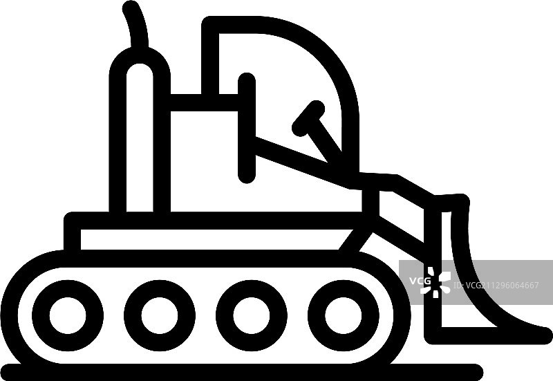 推土机图标轮廓样式图片素材