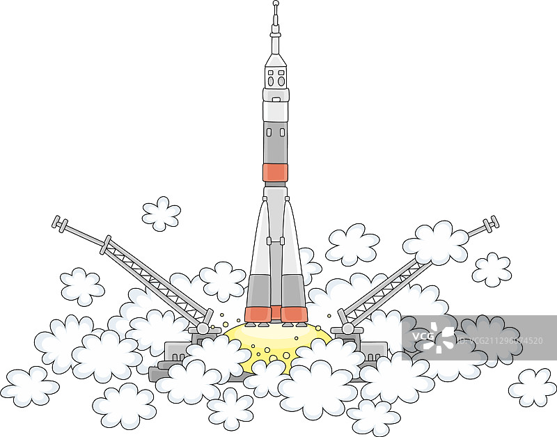 发射中的太空火箭图片素材