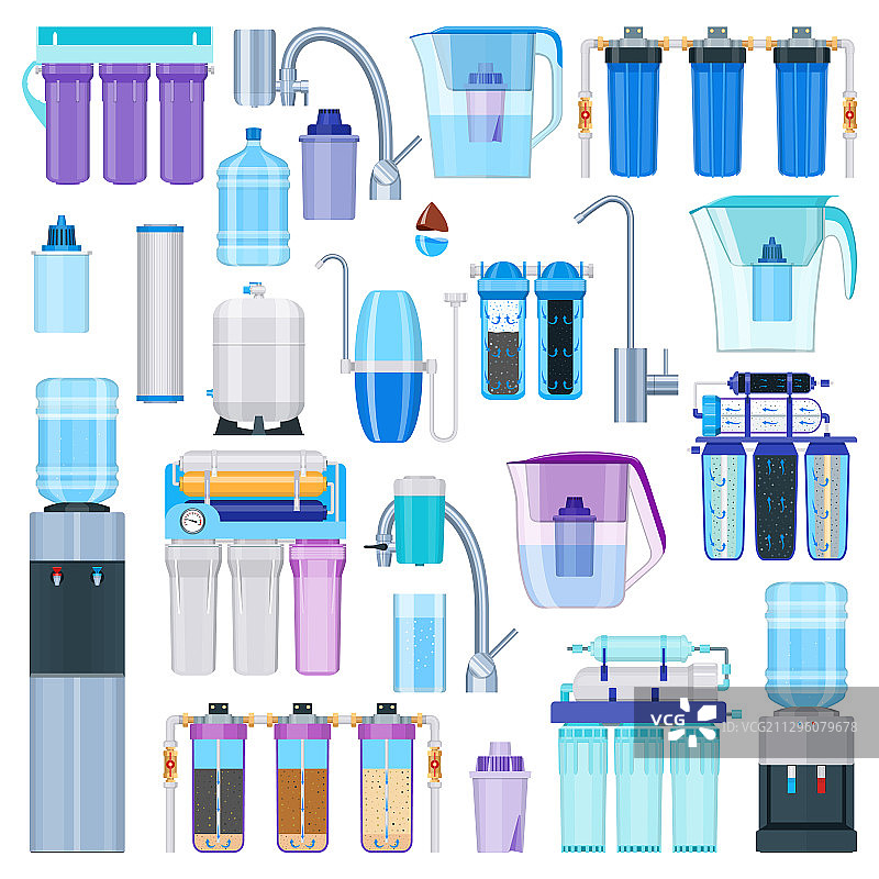 逼真滤水图标集图片素材