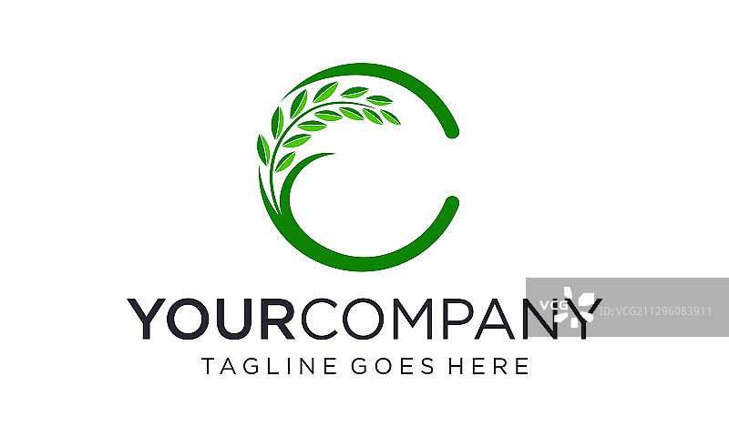 水稻或小麦农业Logo设计概念图片素材