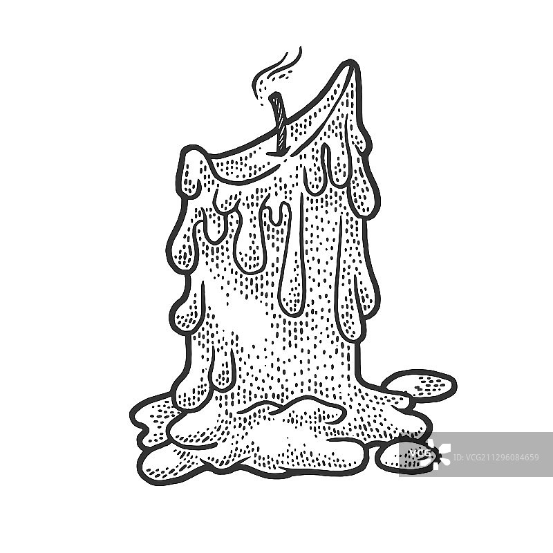 熔化的蜡烛素描图片素材