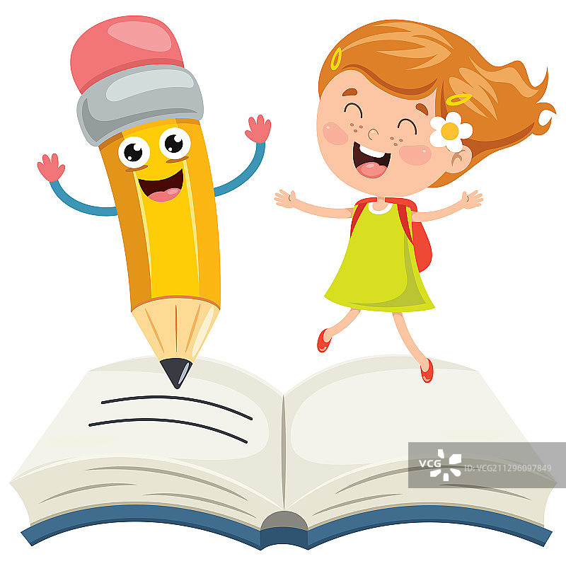 学生玩铅笔图片素材