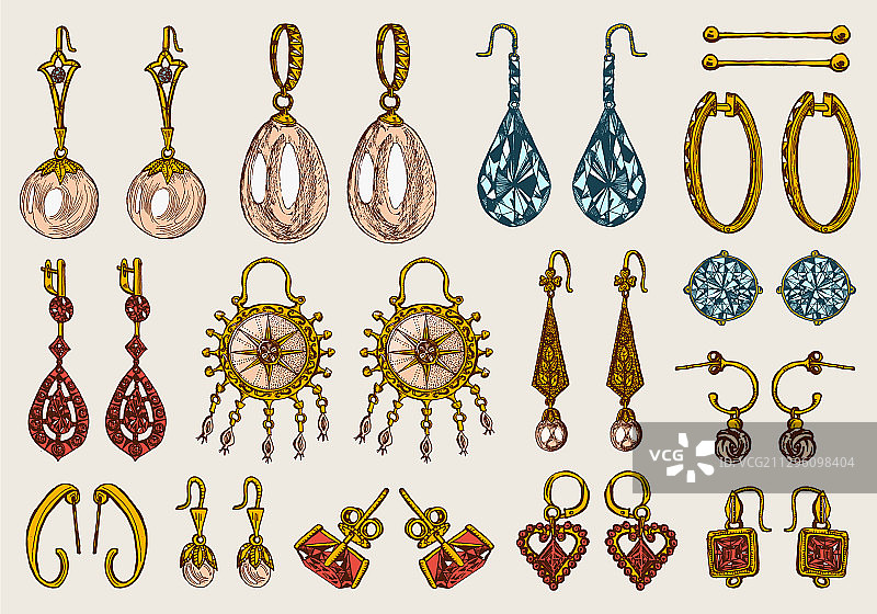 手工复古耳环饰品图片素材