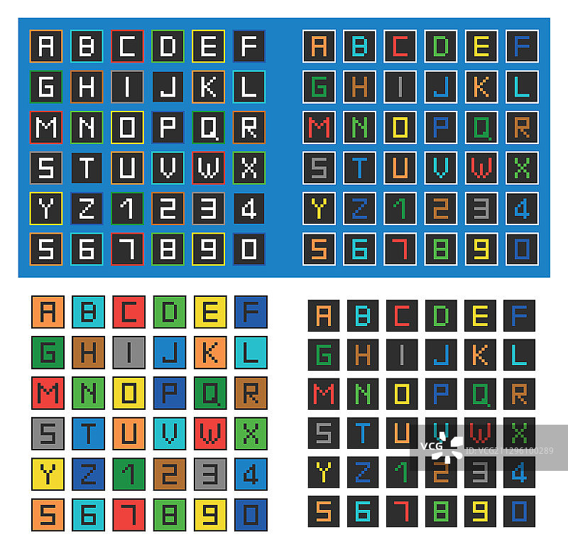 像素字母数字字体图片素材