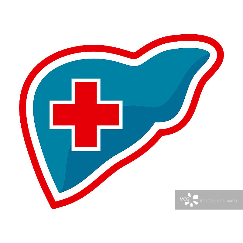 带有心脏轮廓线的肝脏护理logo设计图片素材