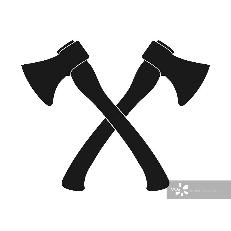 斧头交叉图标简约设计图片素材