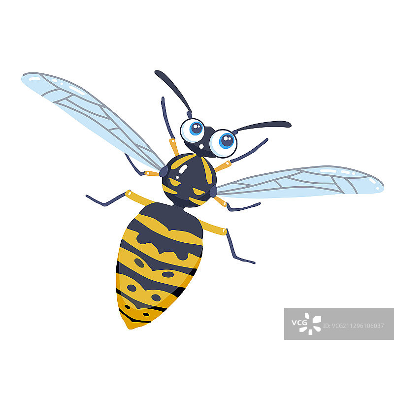 卡通快乐的黄蜂儿童角色昆虫图片素材
