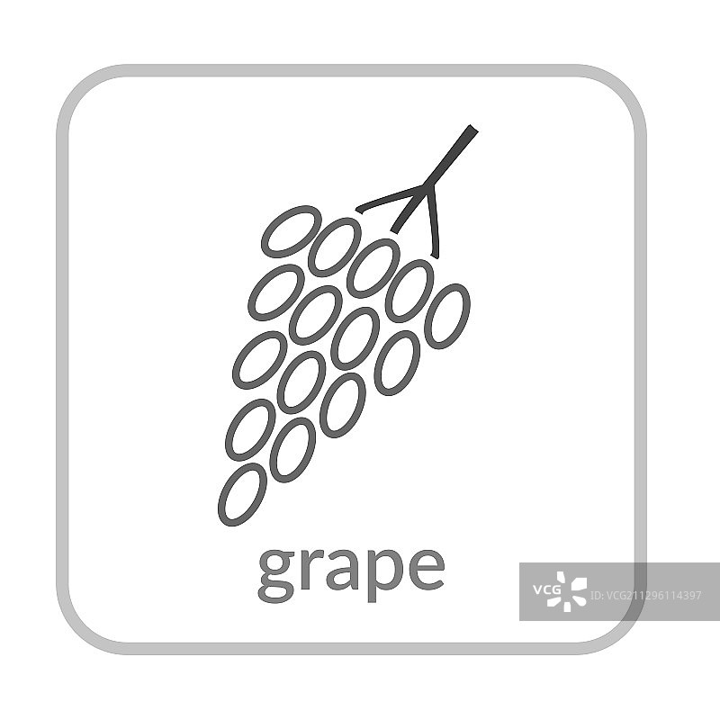 葡萄串图标灰色浆果轮廓扁平标志图片素材