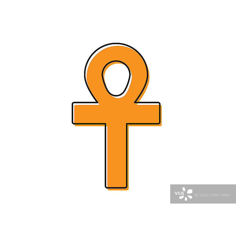 白色背景上的橙色十字安卡图标图片素材
