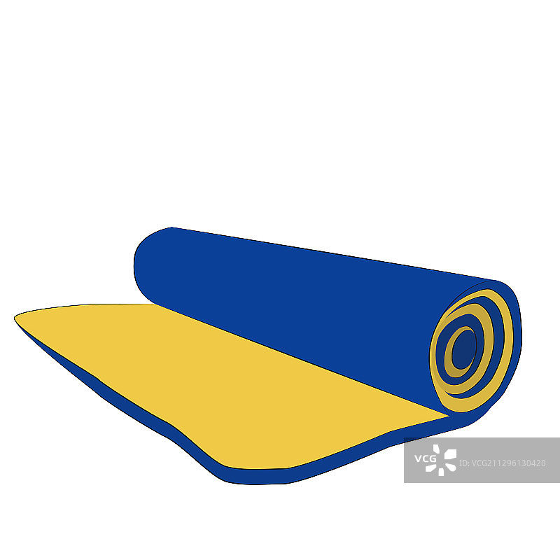 卷起来的露营垫，白色背景图片素材