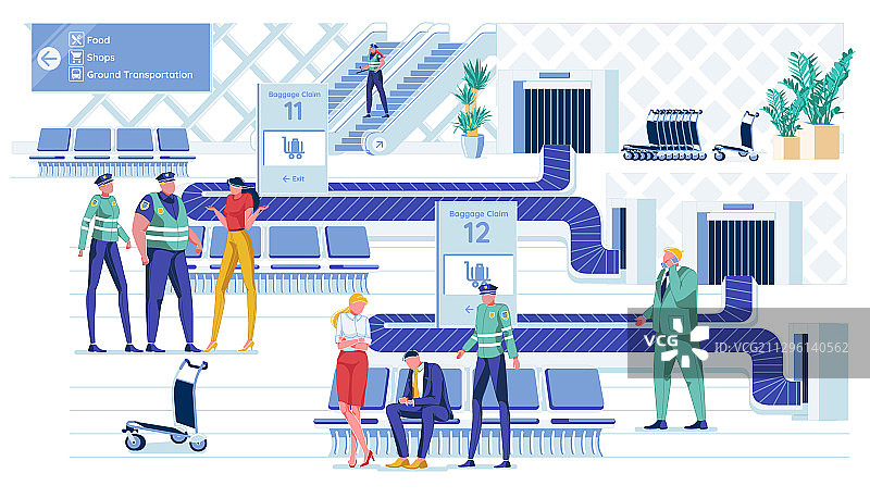 人们在传送带附近寻找丢失的行李图片素材