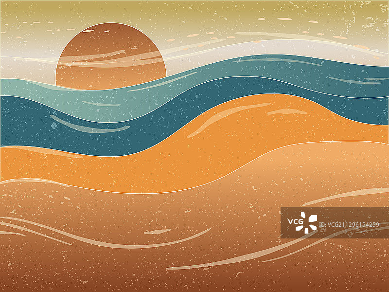 简约中国风国潮扁平风景纹理插画图片素材