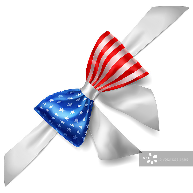 美国国旗颜色的大蝴蝶结图片素材