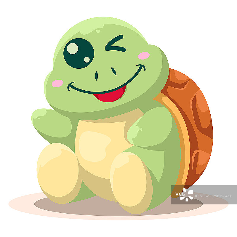 可爱的乌龟吉祥物卡通图片素材