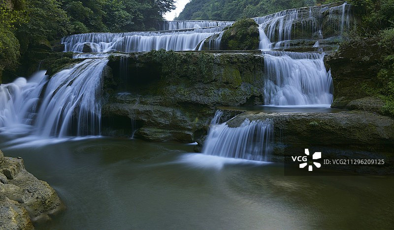 桃源河三道响瀑布图片素材