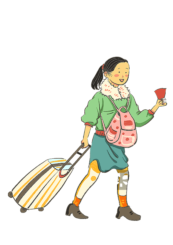 旅行的少女图片素材