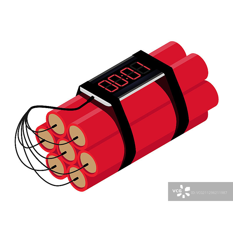 逼真的2.5D红色引爆装置图片素材