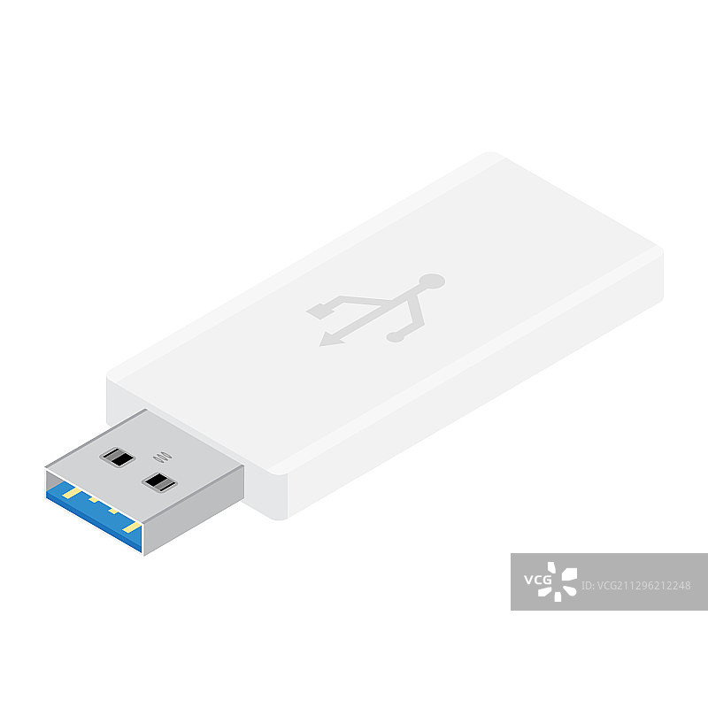 白色逼真USB闪存盘图片素材