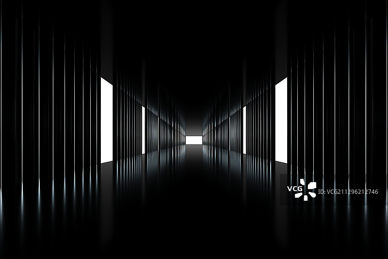 现在简洁室内空间，三维图形图片素材