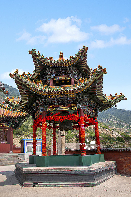 北岳恒山真武庙寺院钟鼓亭图片素材