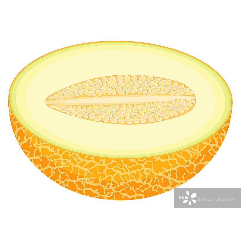 新鲜的半个甜瓜，白色背景图片素材