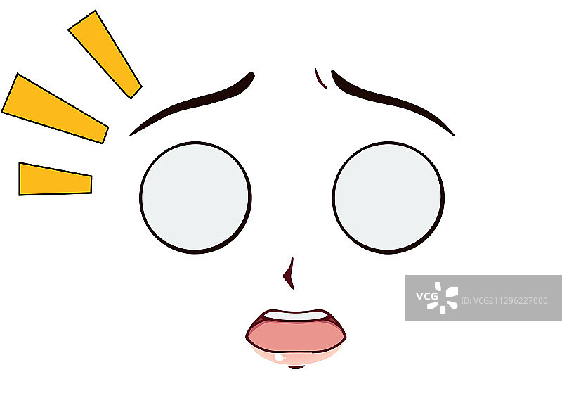 惊讶的动漫面孔与有趣的圆眼睛图片素材