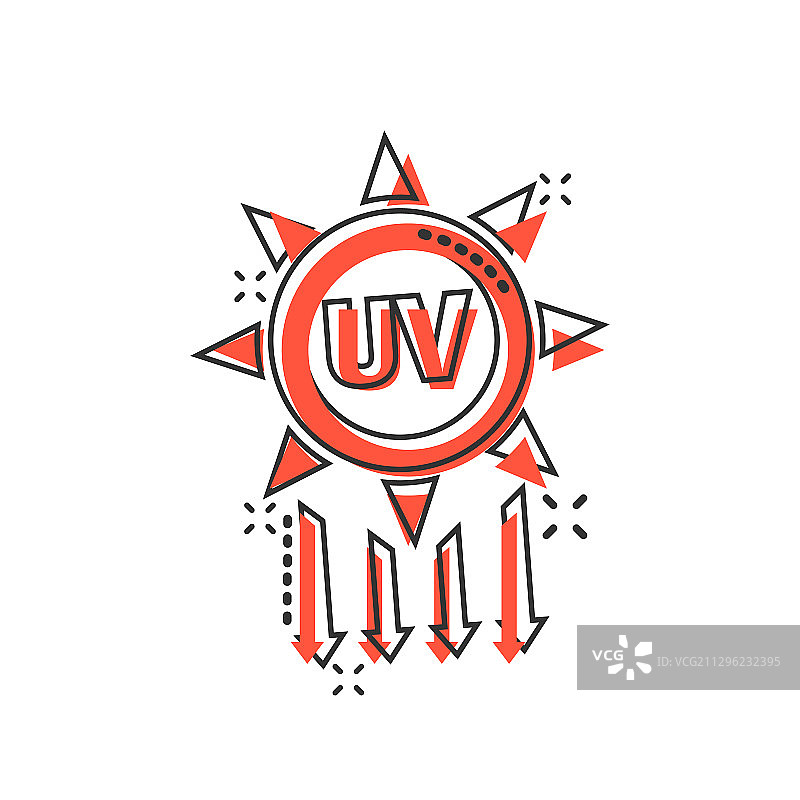 漫画风格紫外线辐射图标图片素材