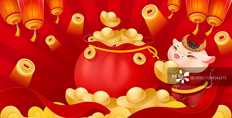 春节钱袋-牛年-生肖图片素材