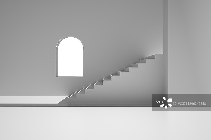 现代简洁室内空间，三维图形图片素材